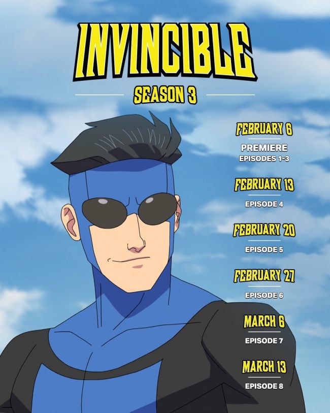 We have the full release schedule for Invincible: Season 3